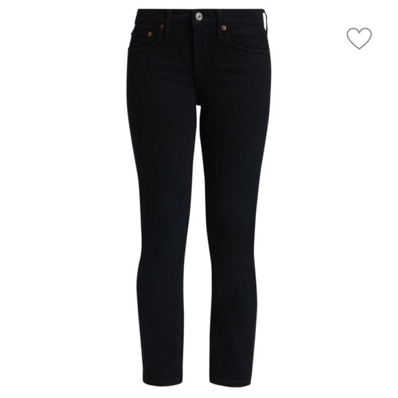 Re/done 90s Mid-Rise Ankle Crop Jeans Dark Jet Blue Black Size 26 - Picture 1 of 15